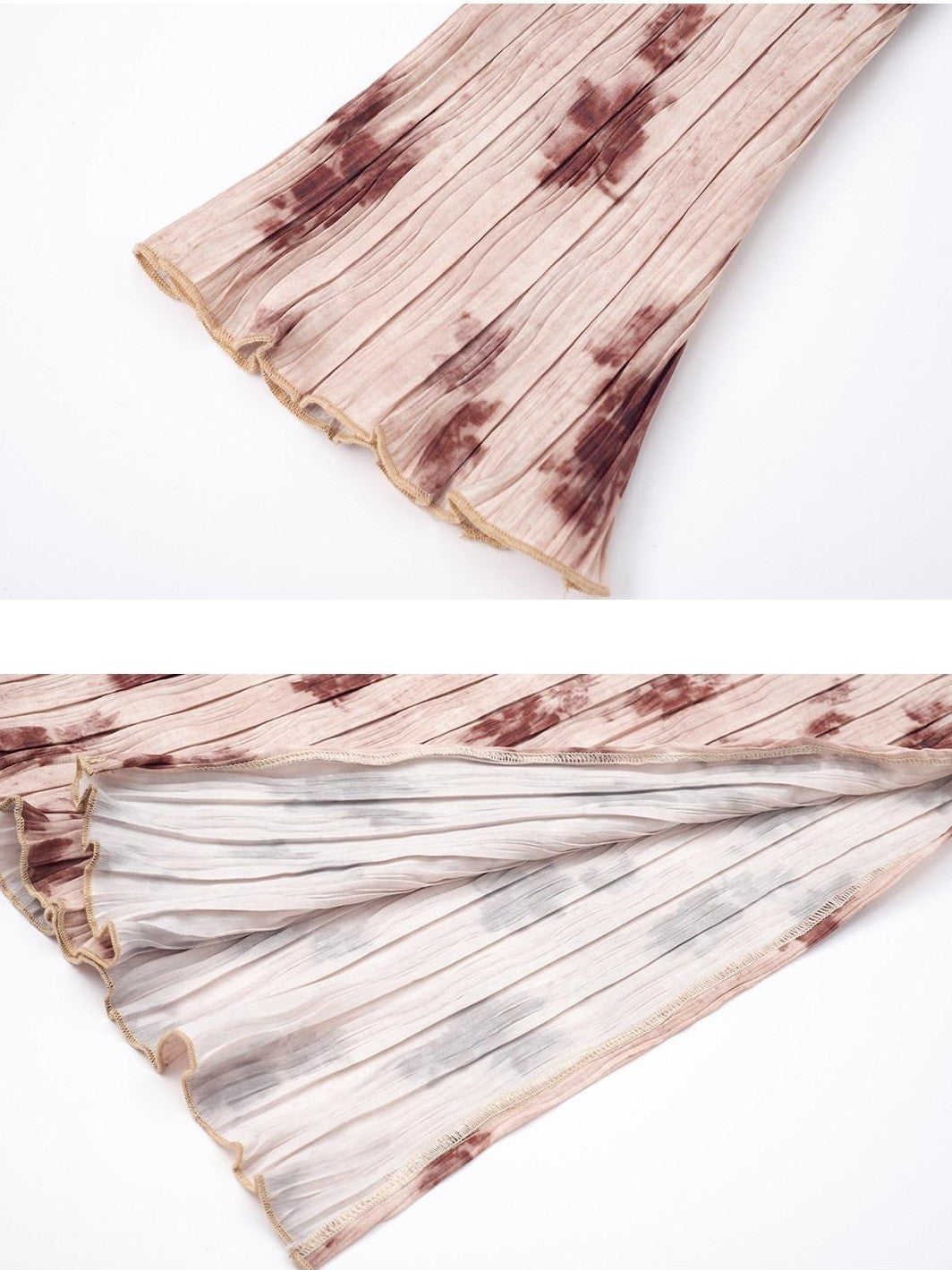 Dorydory Chestnut Pleated Square Neck High Waist Women&