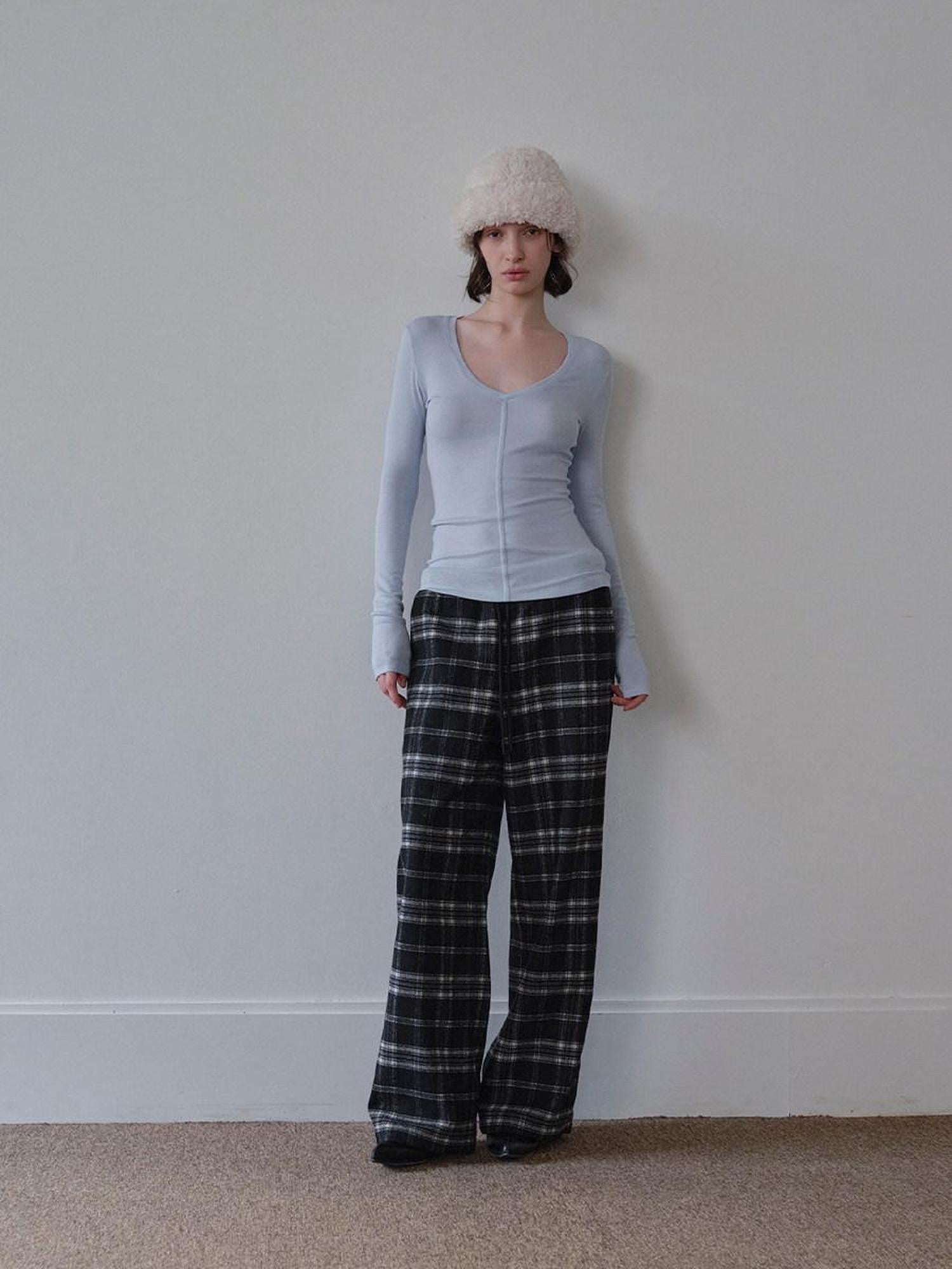 DKZ OFFICIAL Black Plaid Pockets Women&