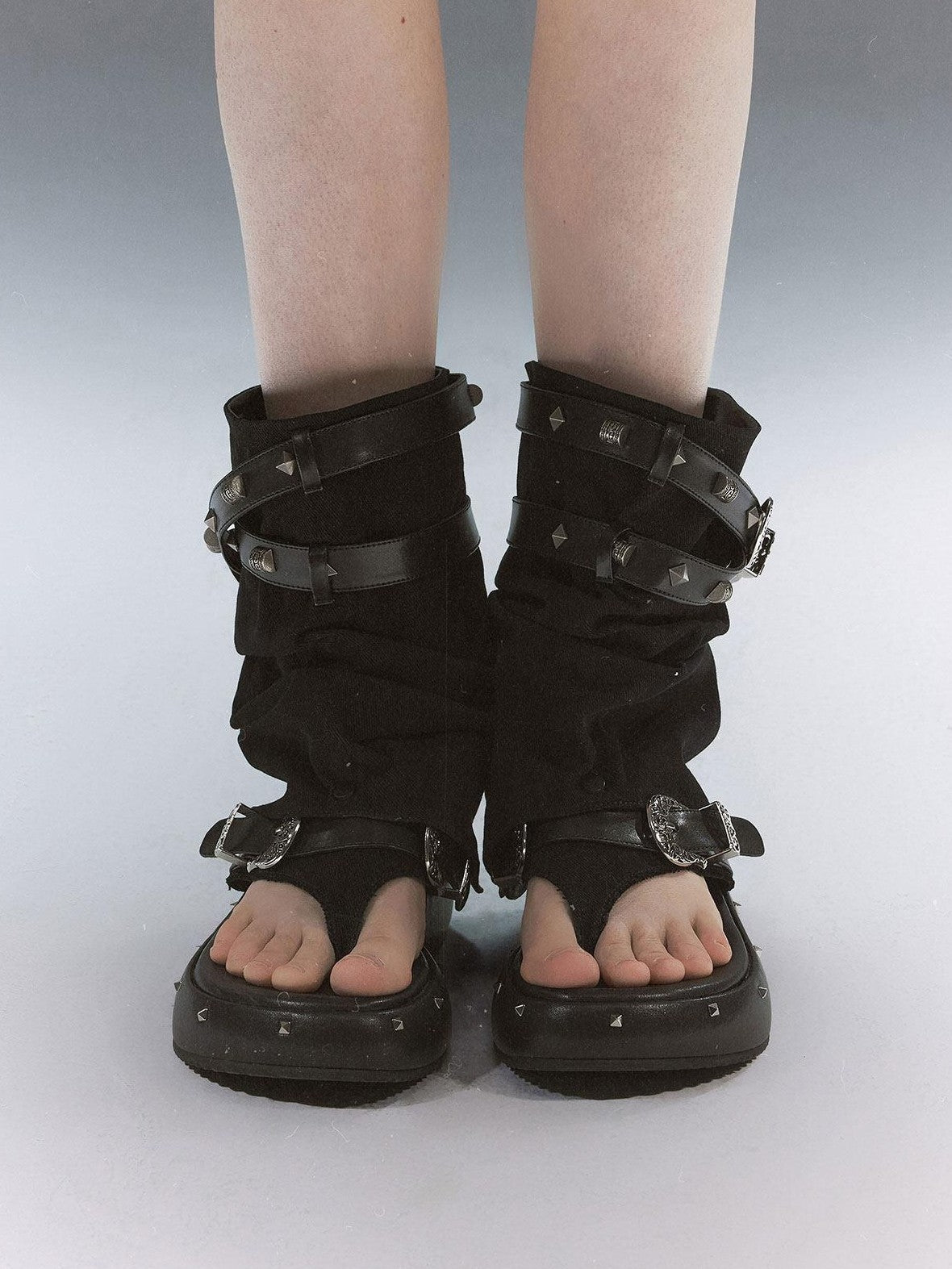 Cest Nous Grunge Punk Studded Dual Strap Detachable Women&