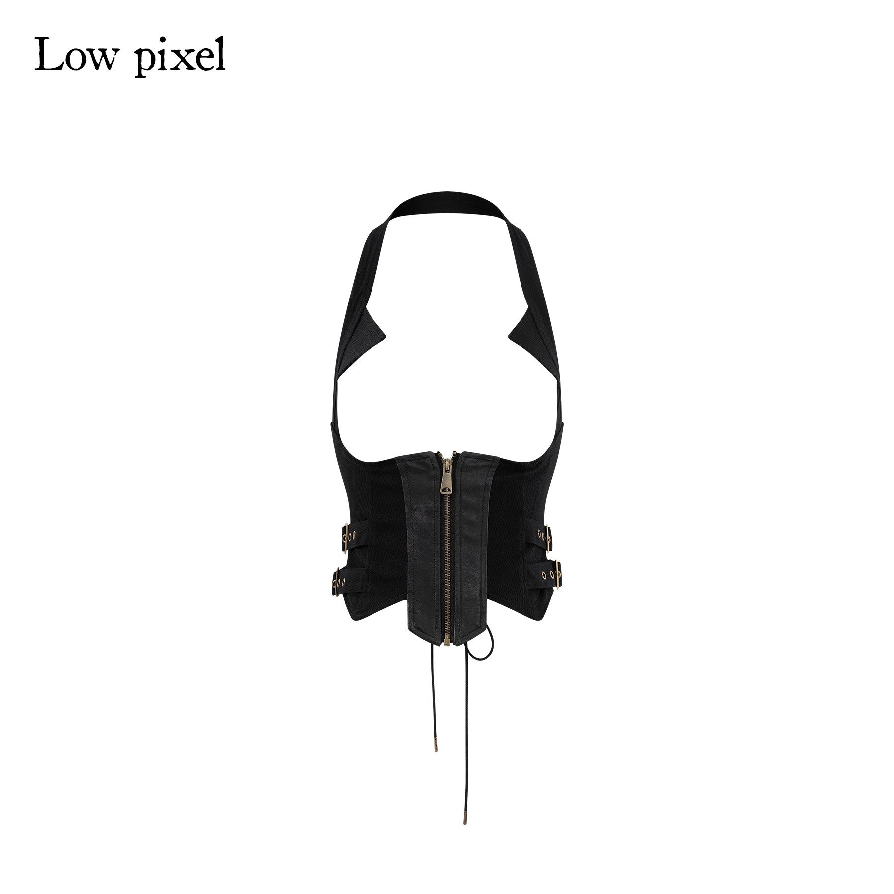 Low pixel Patchwork Streetwear Slim Fit Zipper Cotton Stretch Women Long Sleeve Crop Tops