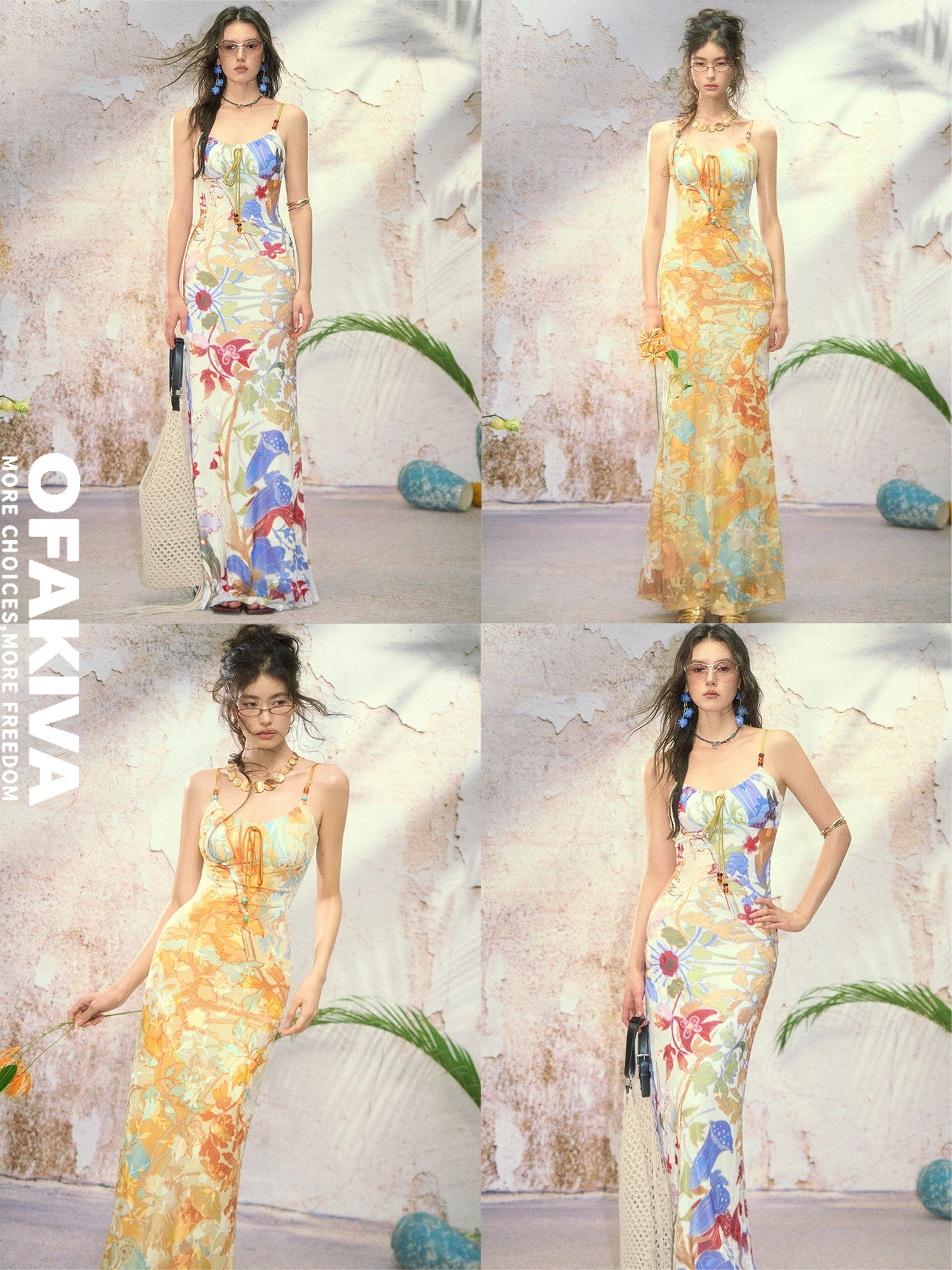 OfAkiva Velvet Burnout Gold Print High Stretch Women&