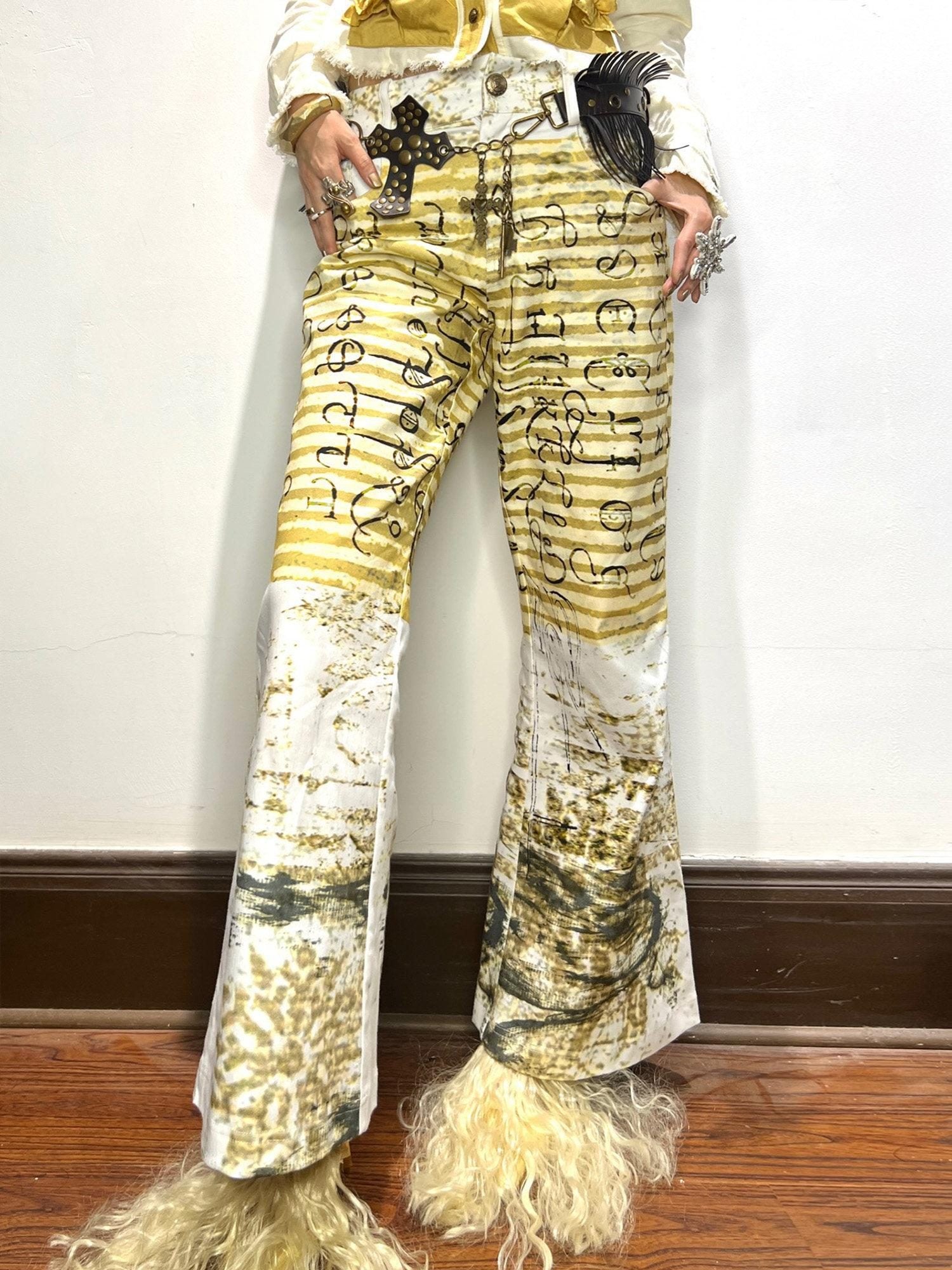 nit alcove Original Printed Denim Micro Flare Natural Waist Unisex Stylish Flared Jeans