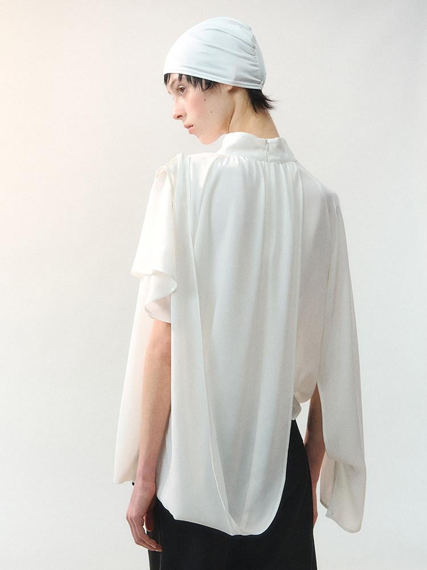 AnnoMundi Night Shadow Airy Draped Asymmetrical Layered Sheer Women&