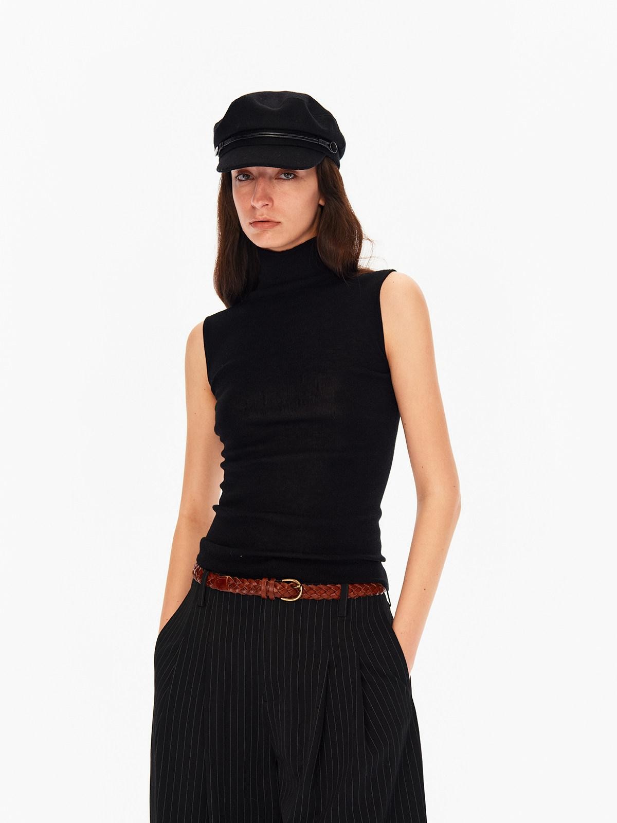 Northbutsouth Light Seamless Tape Trim Mock Neck Side Slimming Women&