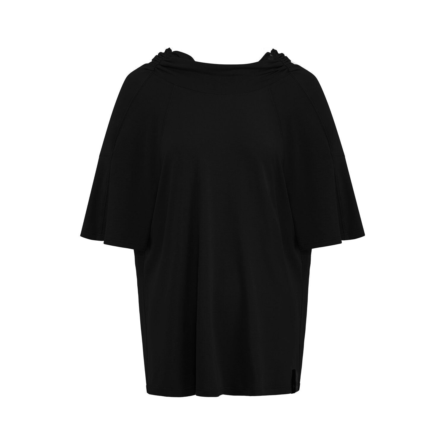 RUN_TO_THE_FUTURE_Soft_Modal_Casual_Loose_Solid_Mid_Length_Women_Short_Sleeve_T-Shirts_MISSTT