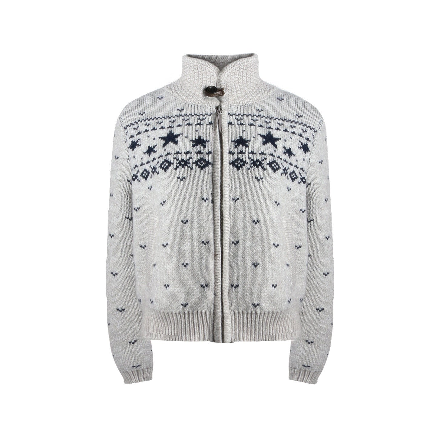 NAPSNAPS_Vintage_Fair_Isle_Star_Knit_Turndown_Collar_Women&