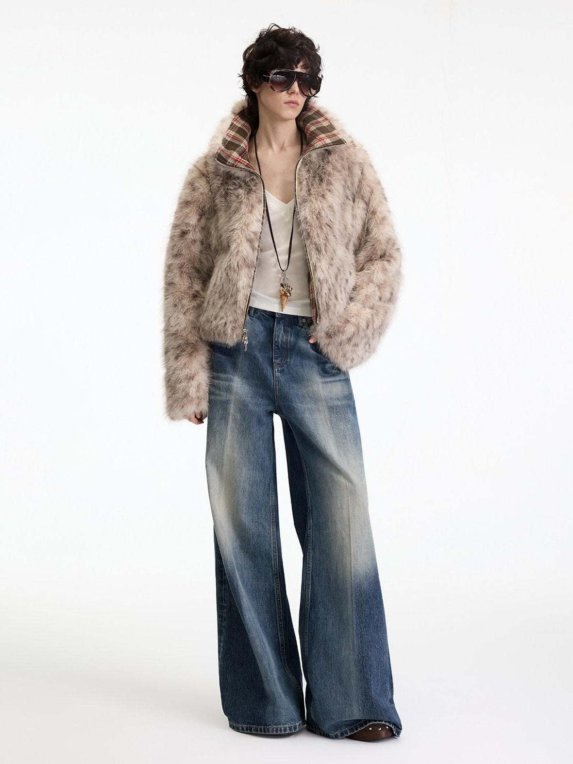 RUN TO THE FUTURE Washed Ice Blue Casual Natural Waist Womens Non Stretch Denim Straight Jeans