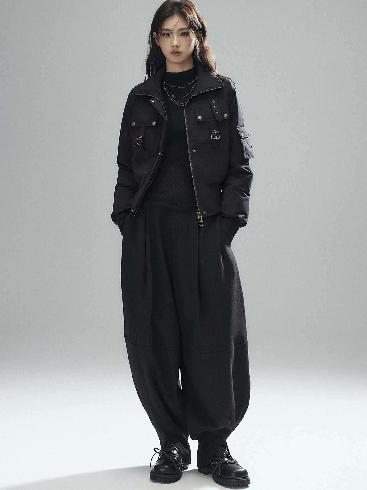 Low pixel 90 Percent White Duck Down Warm Casual Cinched Waist Women Everyday Down Jackets