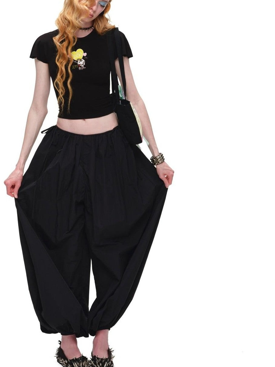 1JINN STUDIO Airy Solid Loose Oversized Lantern Cuffed Balloon Women&