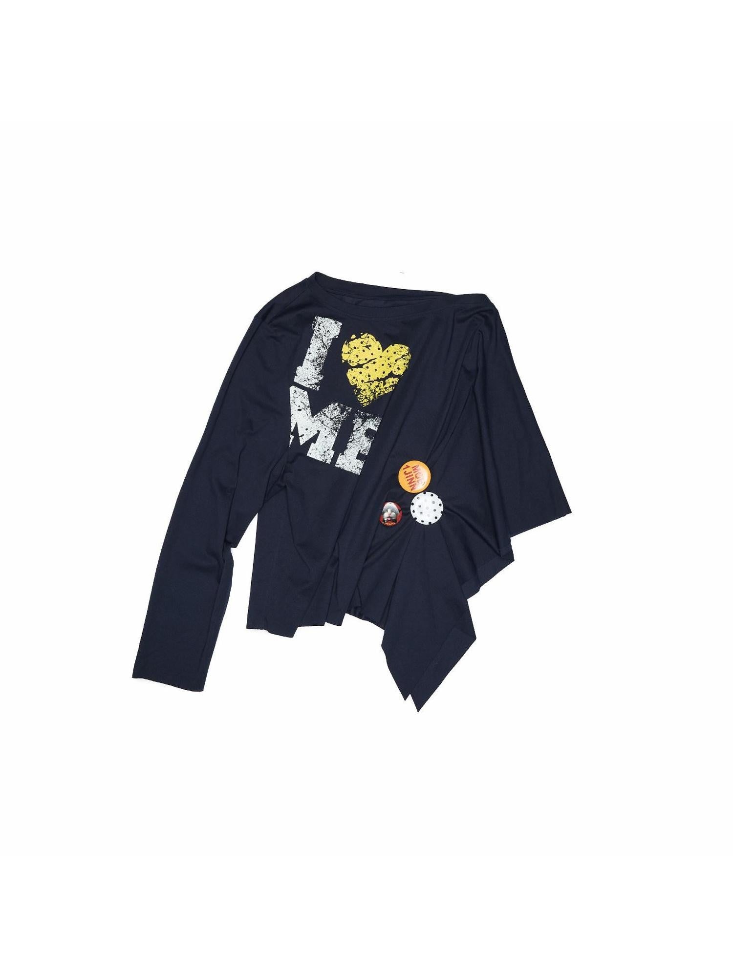 1JINN STUDIO Badge Letter Print Slanted Shoulder Women&