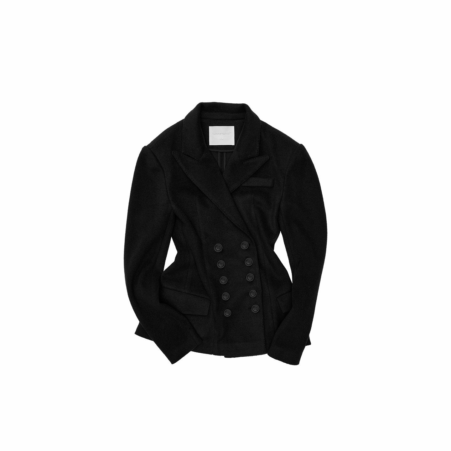 1JINN_STUDIO_Black_Double_Breasted_Cinched_Waist_Hourglass_Silhouette_Women&