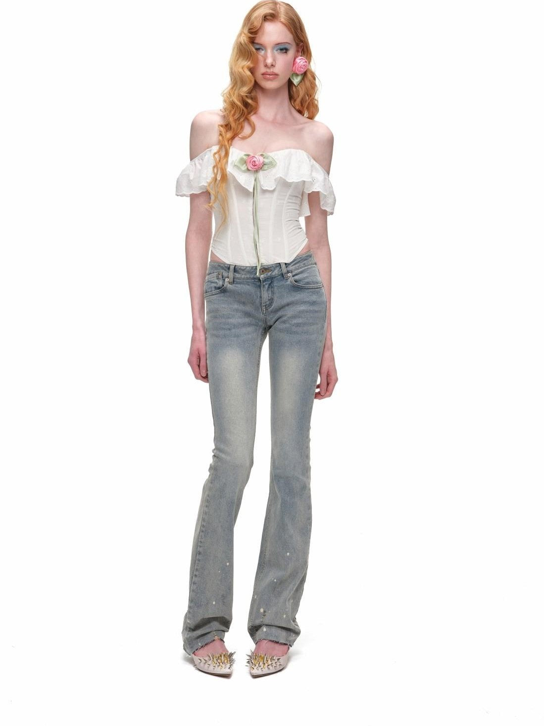 1JINN STUDIO Brushed Heavy Embroidery Ink Splatter Women&