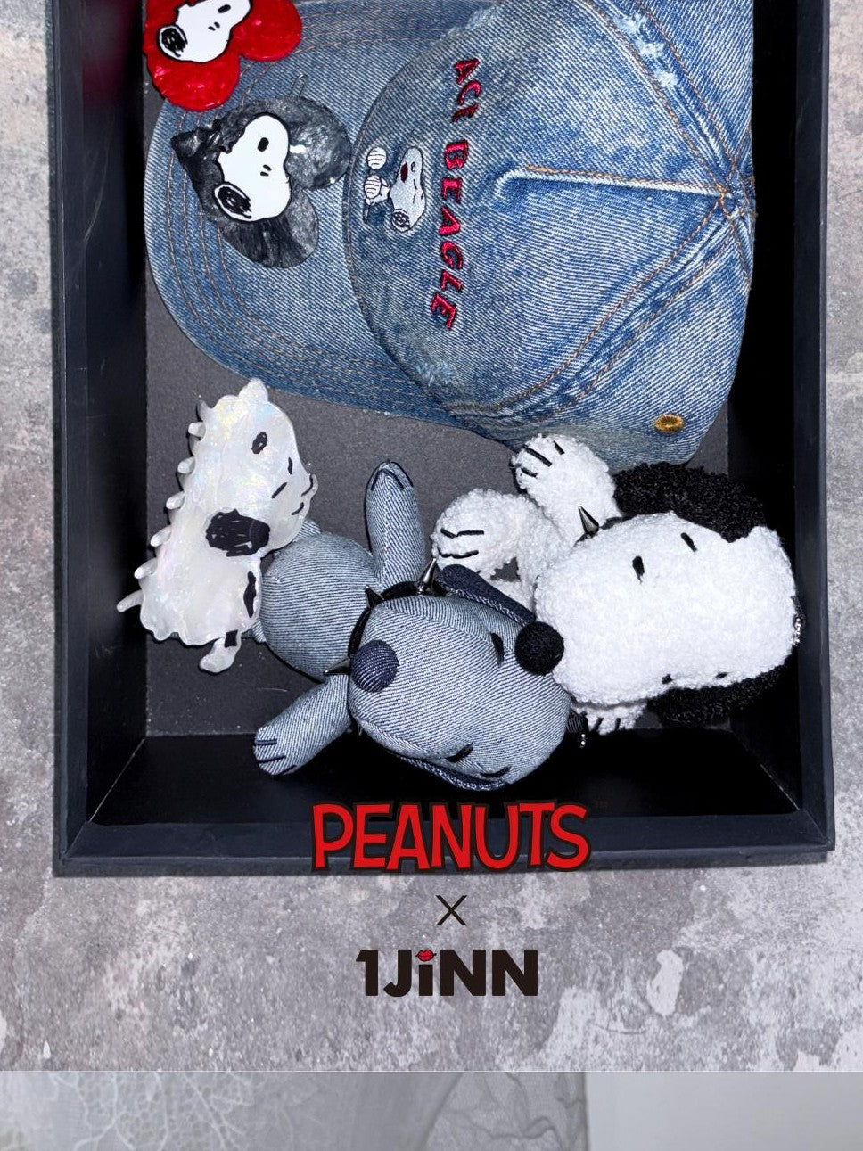 1JINN STUDIO Cartoon Beagle Plush Riveted Stud Collar Charm Pendant Women&
