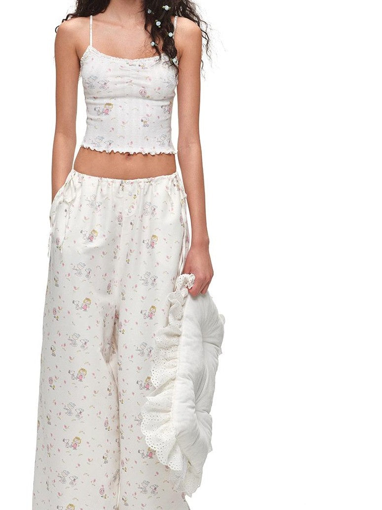 1JINN STUDIO Cartoon Character Allover Floral Print Women&