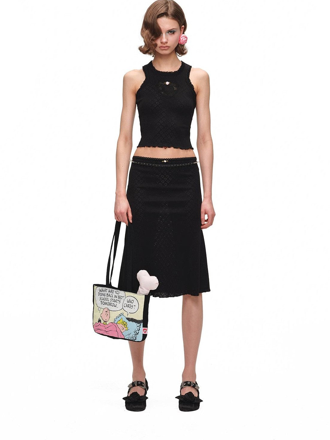 1JINN STUDIO Cartoon Jacquard Knit Vest Women&