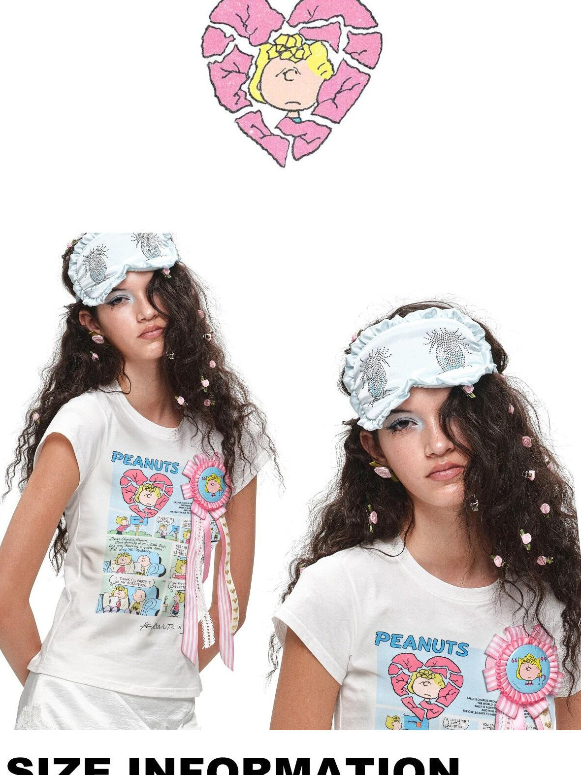 1JINN STUDIO Cartoon Print Slim Fit Set In Shoulder Women&