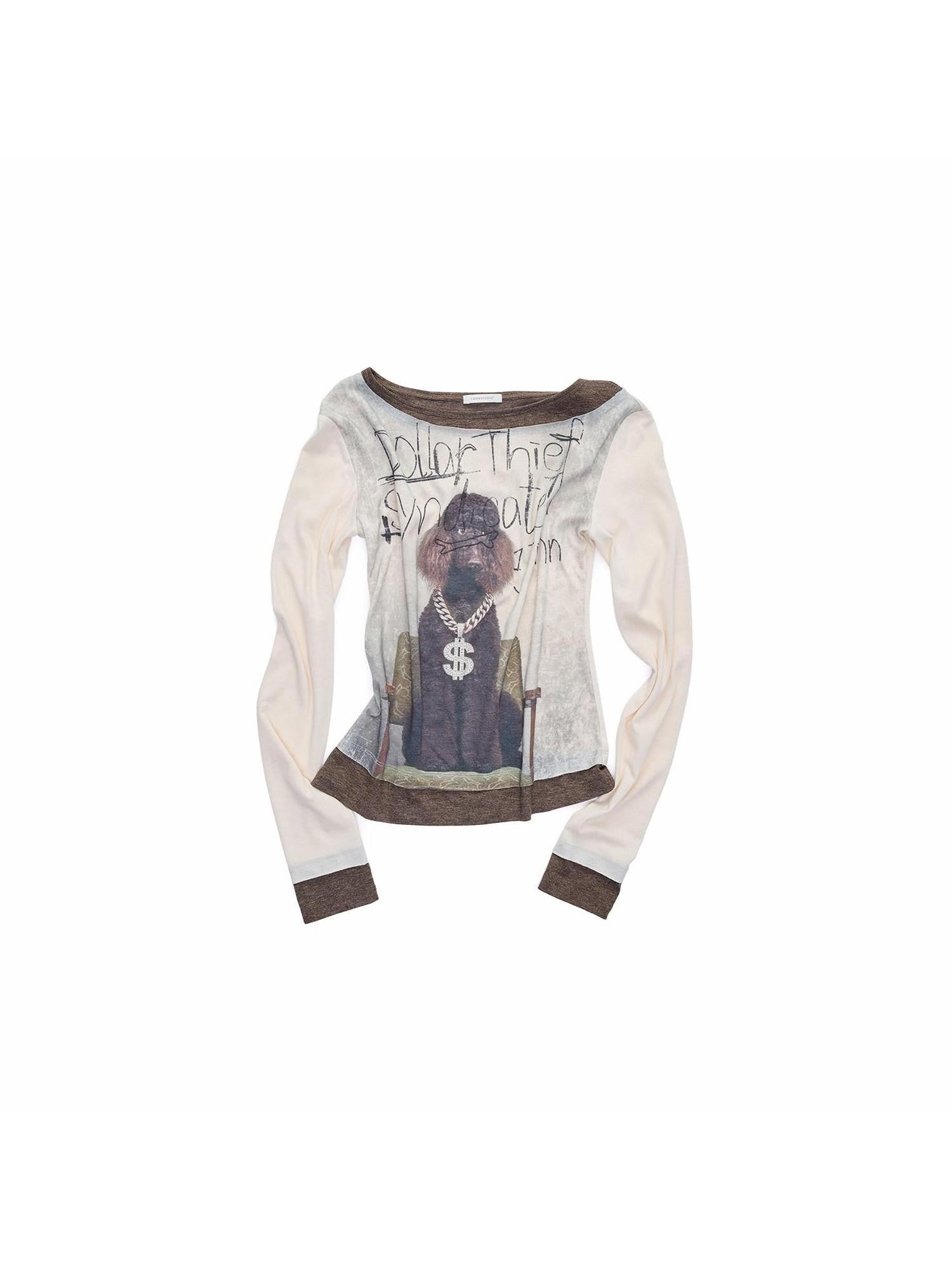 1JINN STUDIO Colorblock Cat Dog Print Women&