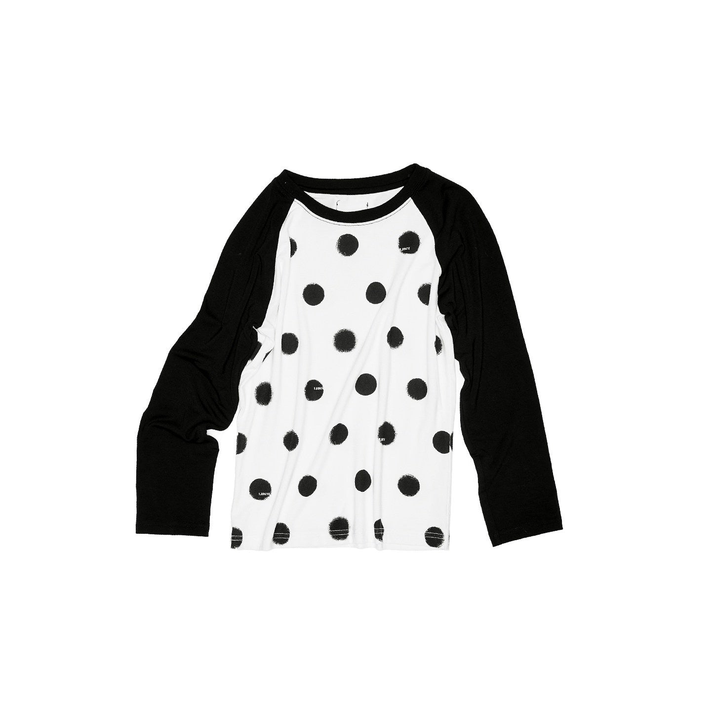 1JINN_STUDIO_Colorblock_Polka_Dot_Print_Raglan_Three_Quarter_Sleeve_Women&