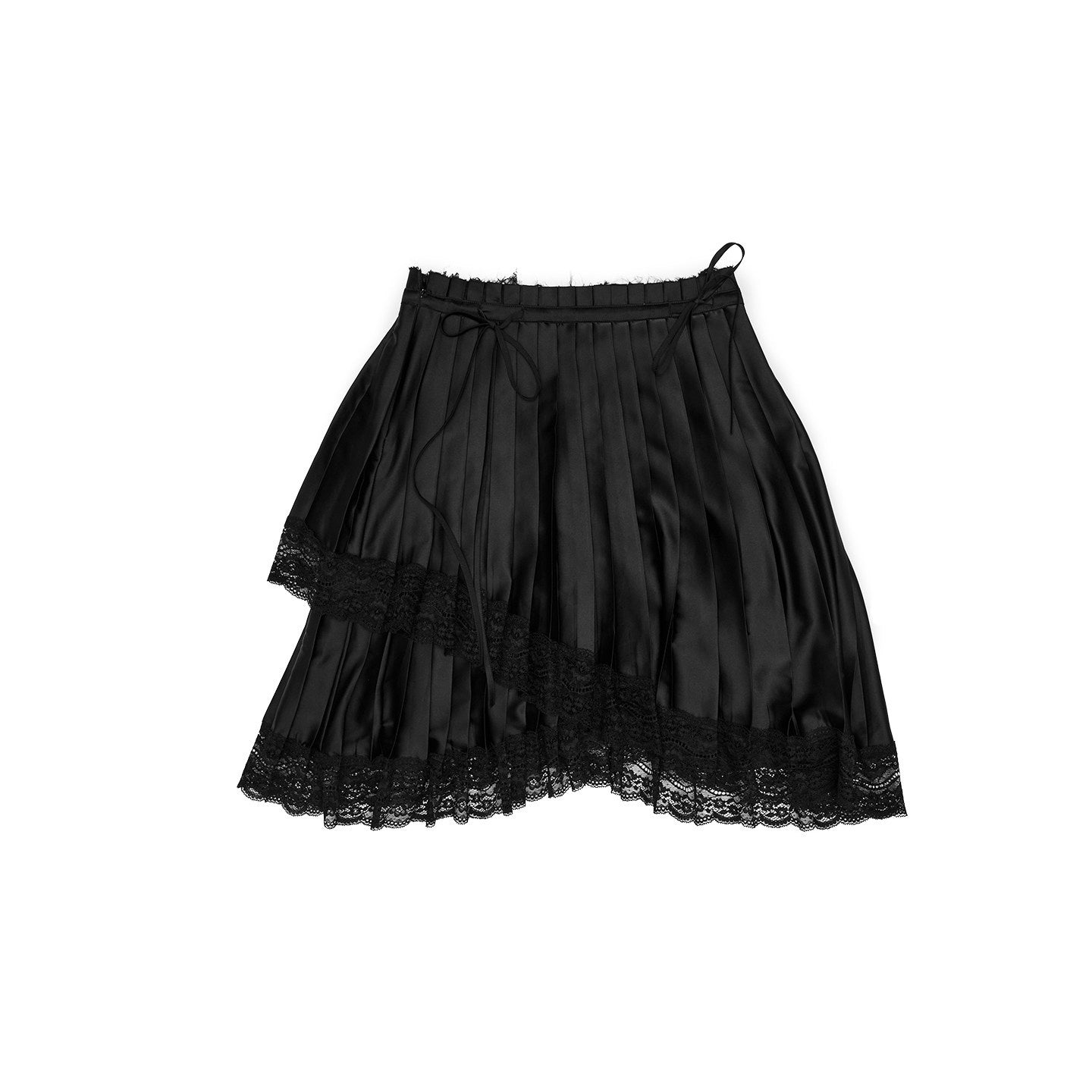 1JINN_STUDIO_Colorblock_Satin_Splice_Lace_Drawstring_Irregular_Pleated_Women&