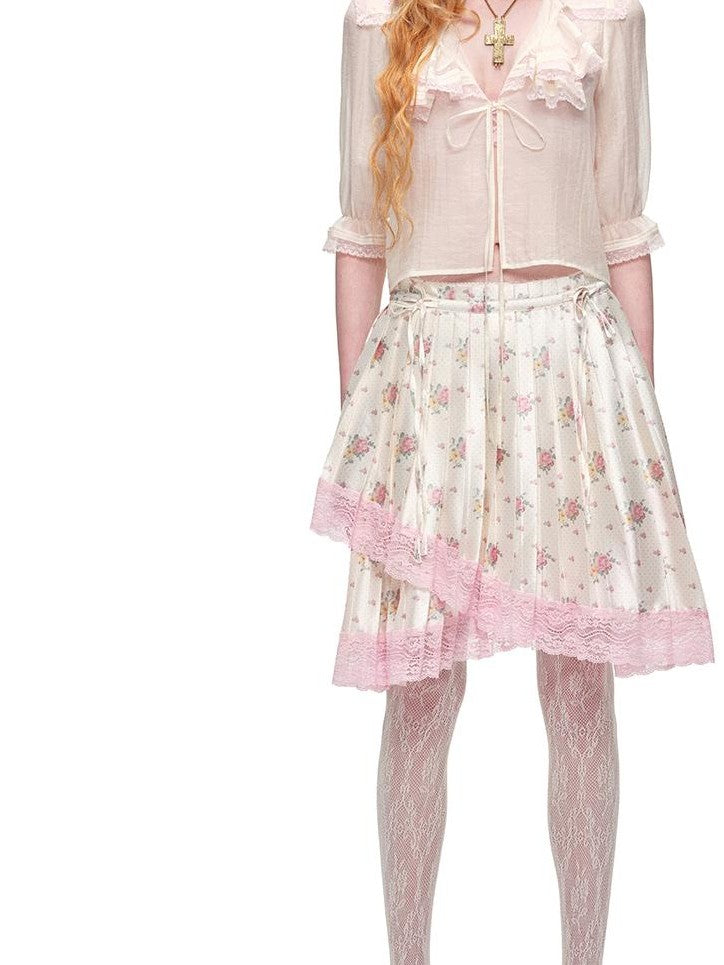 1JINN STUDIO Cropped Sailor Collar Ruffle Mid Sleeve Women&
