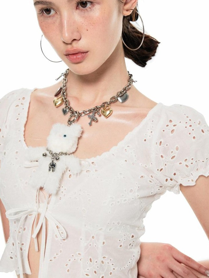 1JINN STUDIO Cute Cat Charm Bag Pendant Necklace Waist Chain Women&