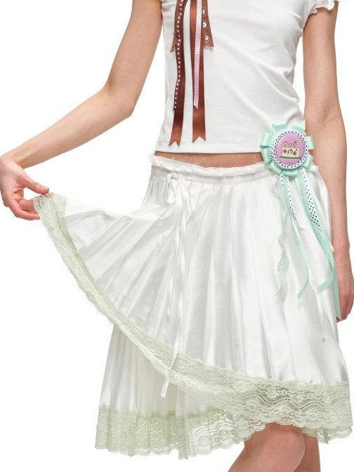 1JINN STUDIO Delicate Rose Bow Puff Sleeve Women&