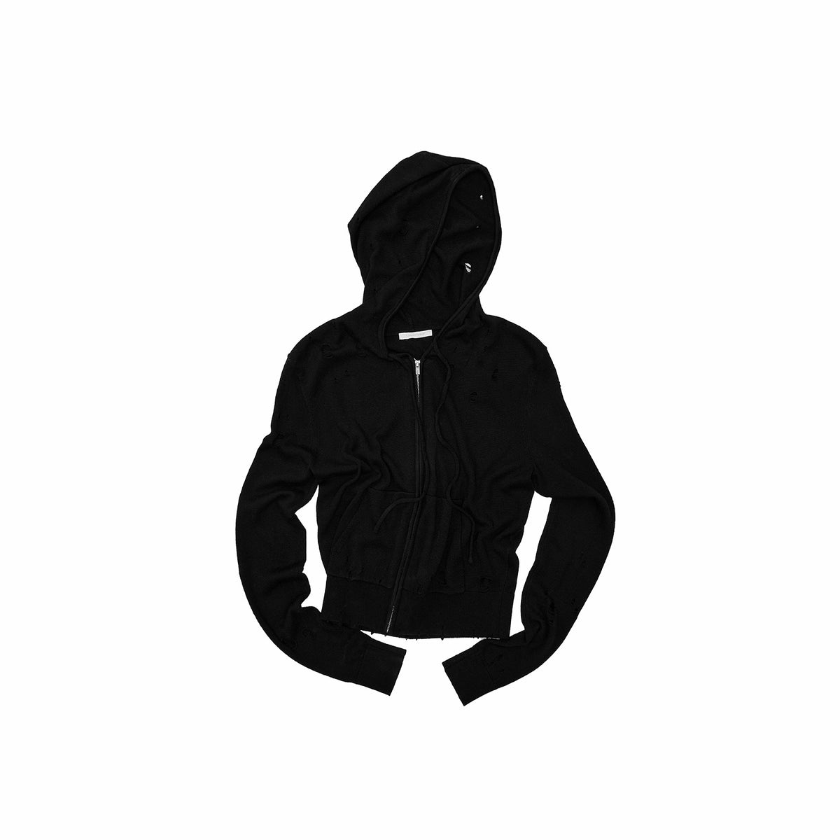 1JINN_STUDIO_Distressed_Holes_Hooded_Cropped_Zipper_Knit_Women&