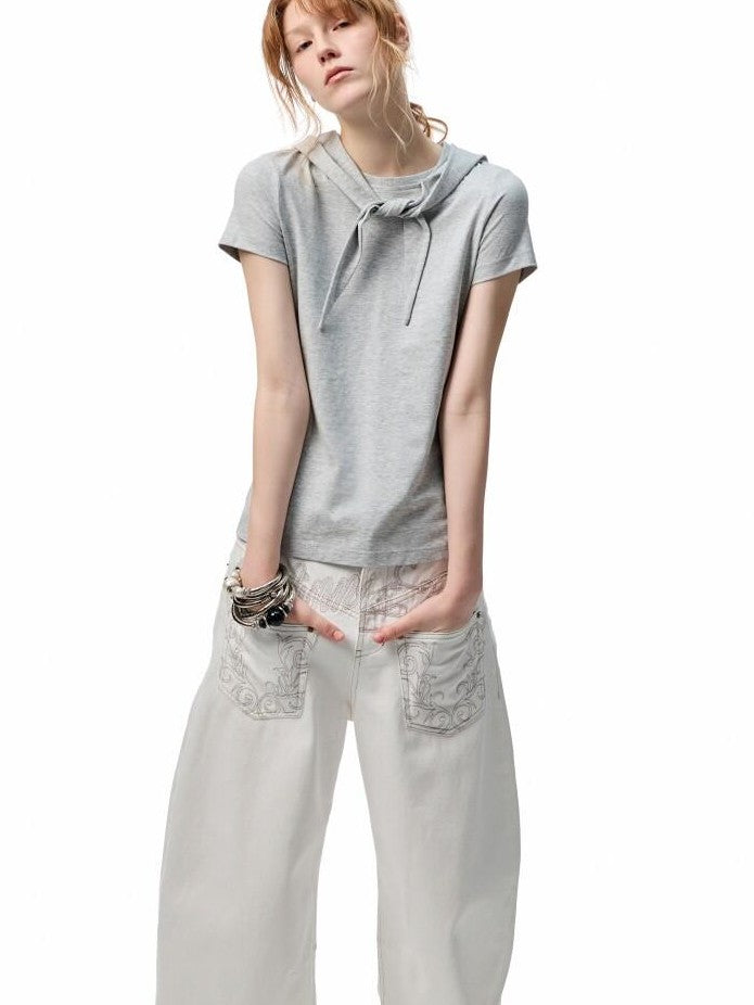 1JINN STUDIO Distressed Wash Low Rise Women&
