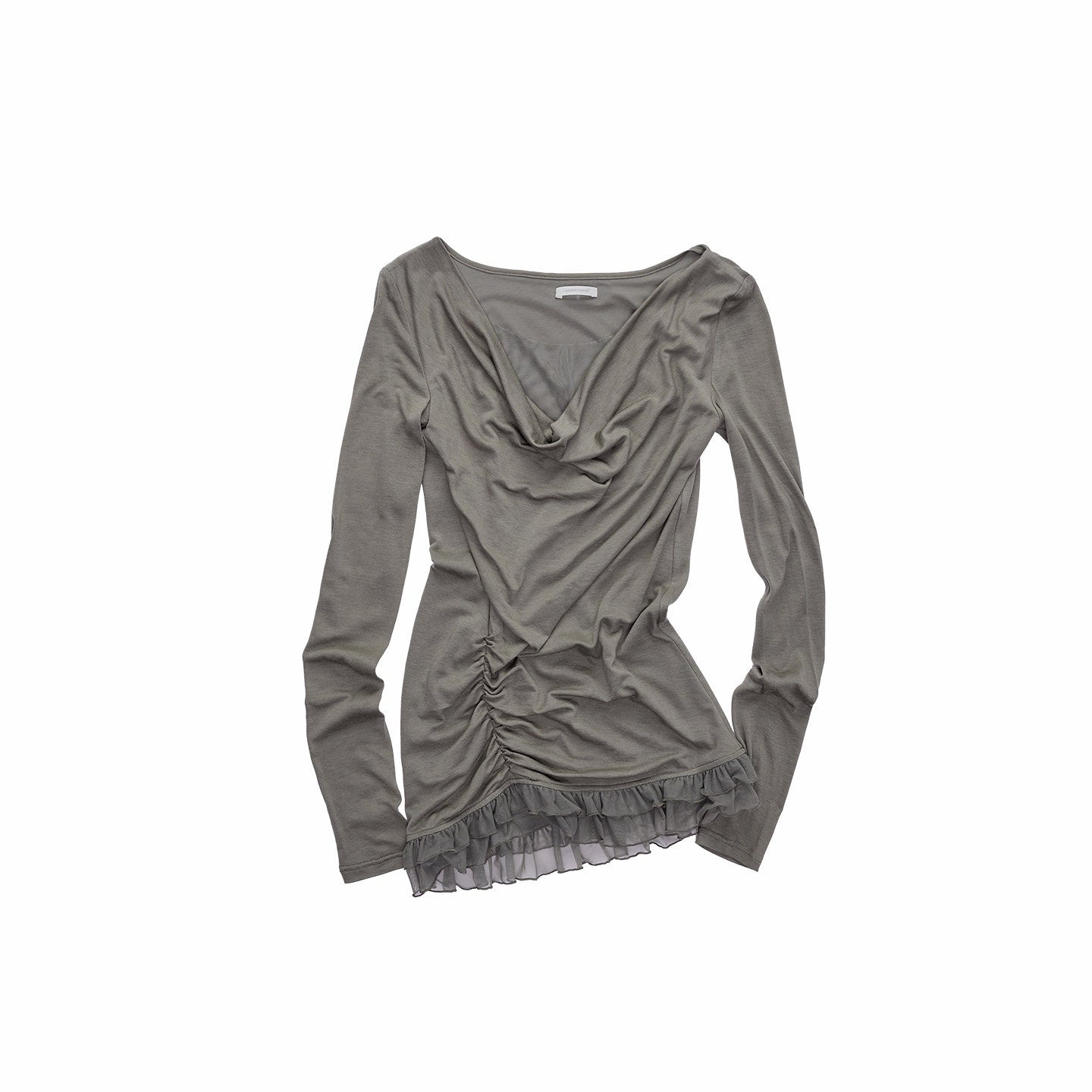 1JINN_STUDIO_Drape_Neck_Double_Layer_Lace_Side_Ruching_Women&
