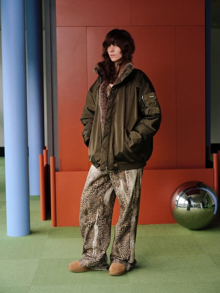 1JINN STUDIO Flight Parka Eco Faux Fur Patchwork Women&