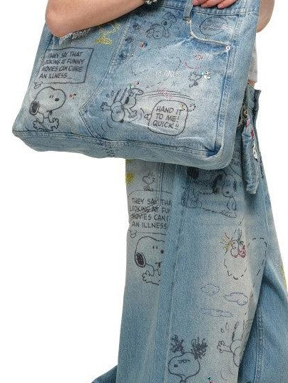 1JINN STUDIO Graffiti Print Rhinestone Women&
