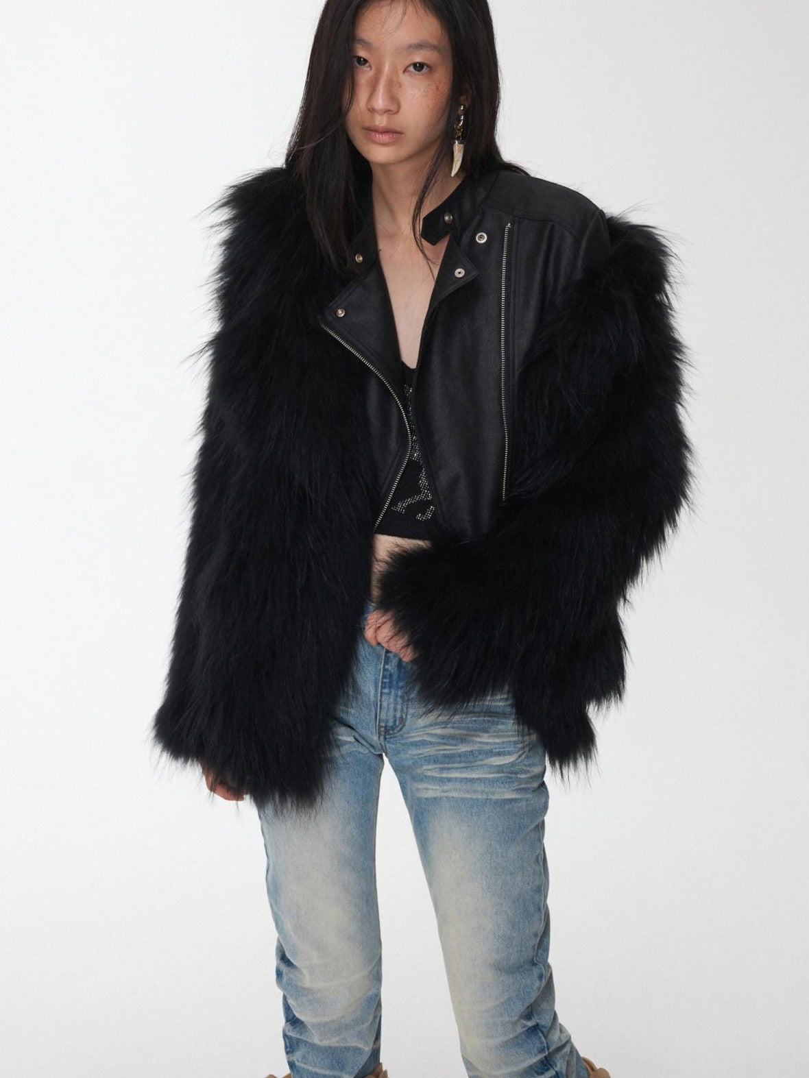 1JINN STUDIO Heavy Woven Oversized Lapel Women&