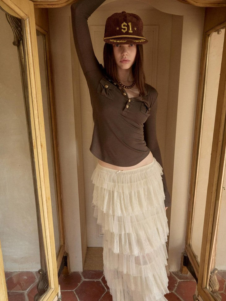 1JINN STUDIO Henley Collar Pocket Knit Women&