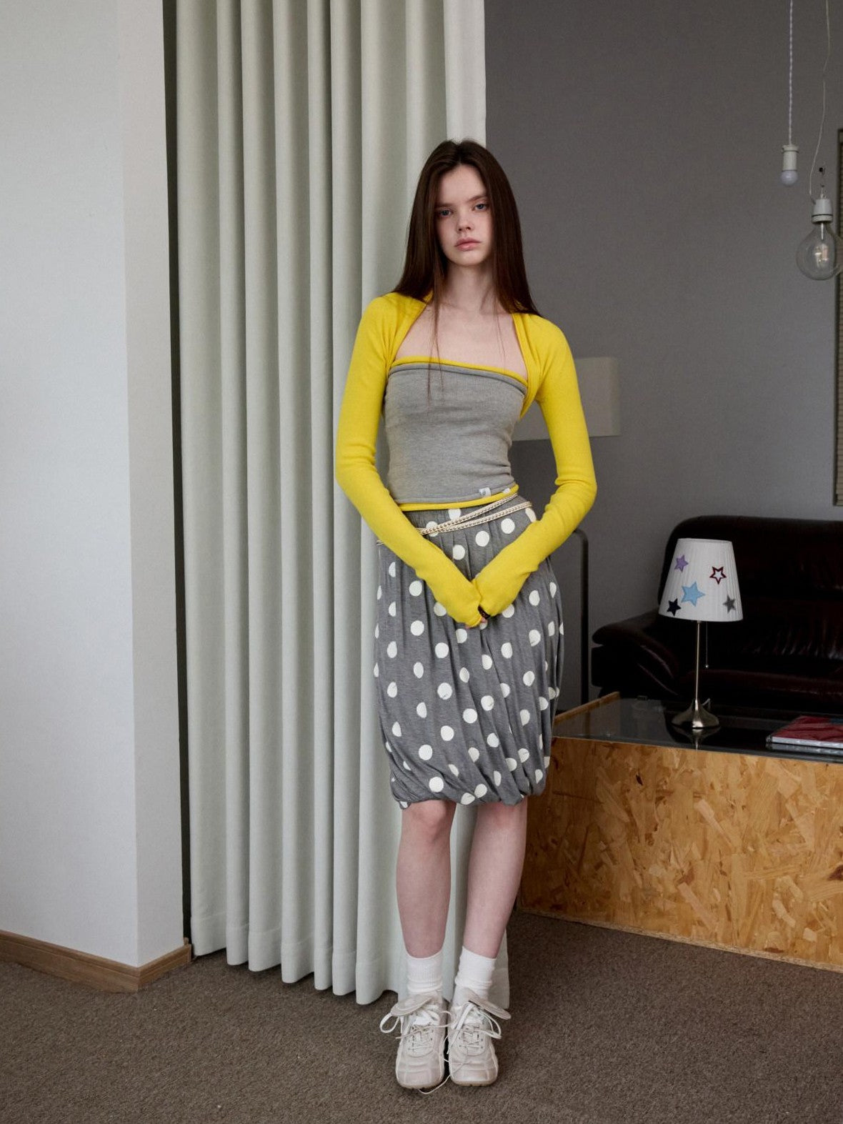 1JINN STUDIO Knit Solid Rolled Edge Straight Neck Women&