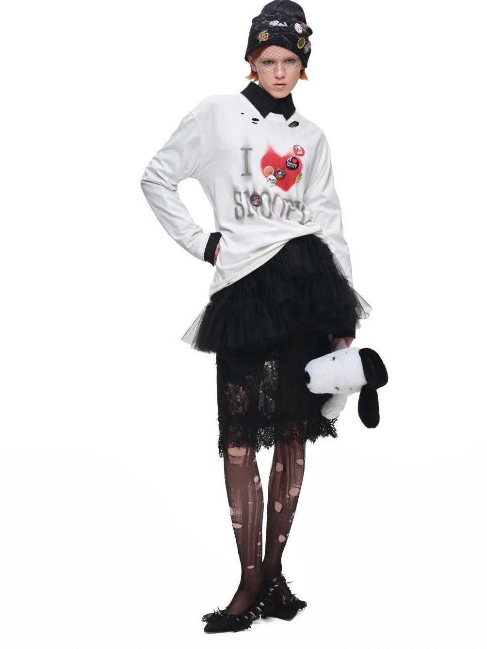 1JINN STUDIO Lace Spliced Ruched Women&