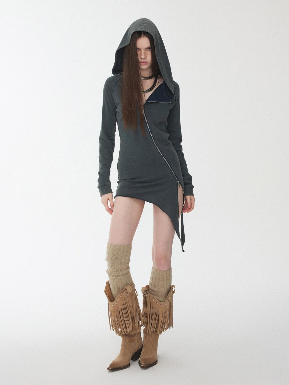 1JINN STUDIO Over Knee Long Tube Warm Scrunched Knit Women&