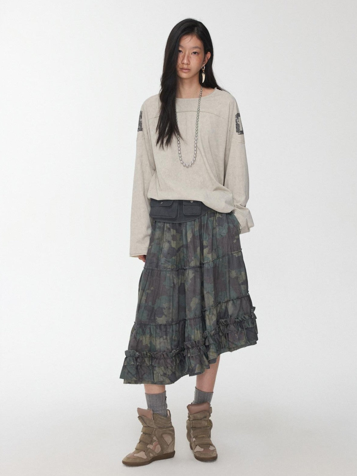 1JINN STUDIO Oversize Football Print Crystals Women&