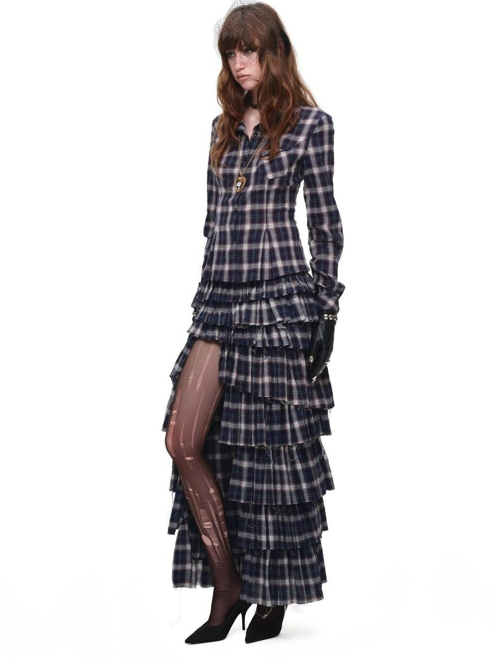 1JINN STUDIO Plaid Vintage Slim Fit Women&