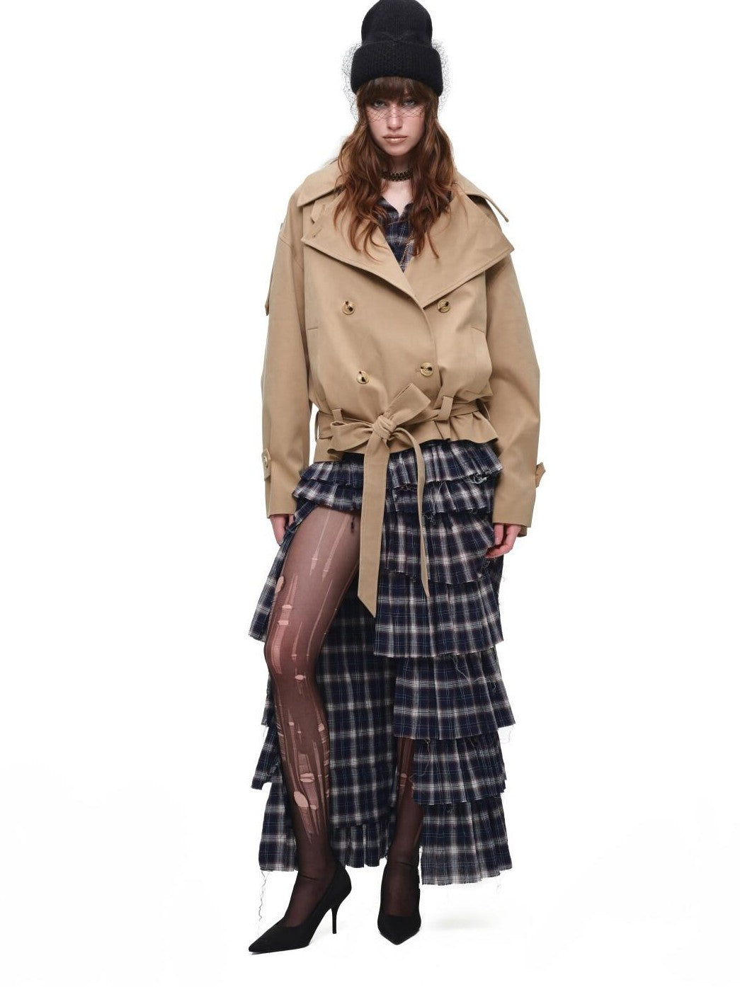 1JINN STUDIO Plaid Vintage Slim Fit Women&