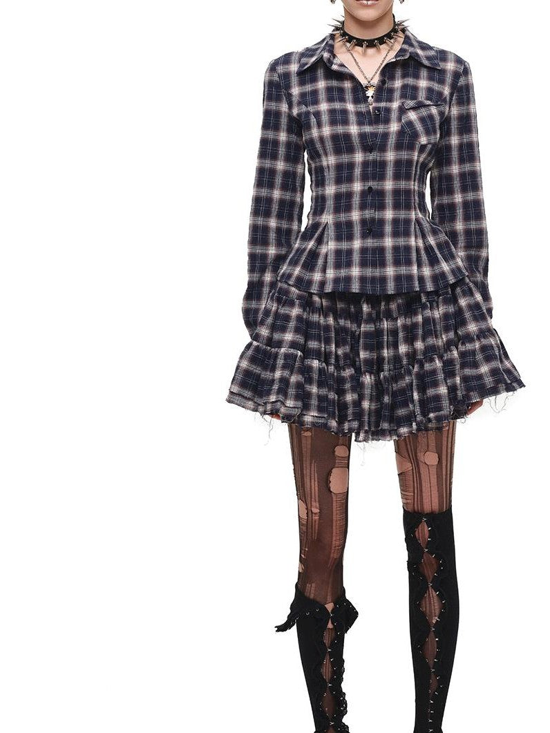 1JINN STUDIO Plaid Vintage Slim Fit Women&