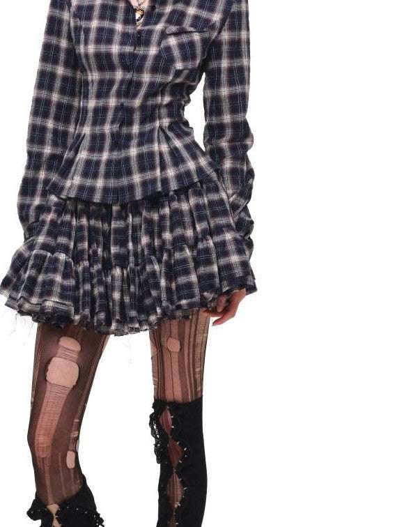 1JINN STUDIO Plaid Vintage Slim Fit Women&