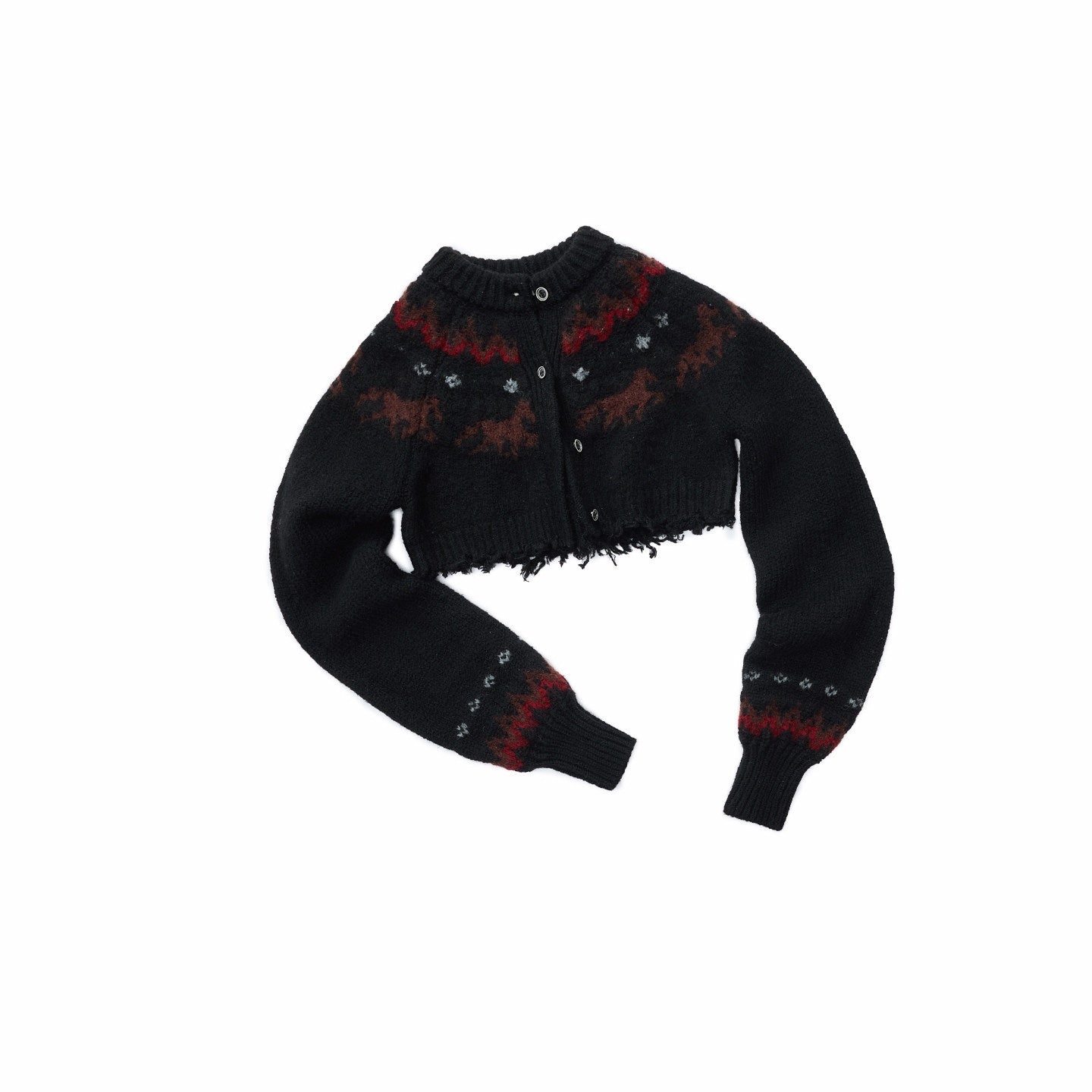 1JINN_STUDIO_Pony_Jacquard_Knit_Short_Cardigan_High_Waist_Women&