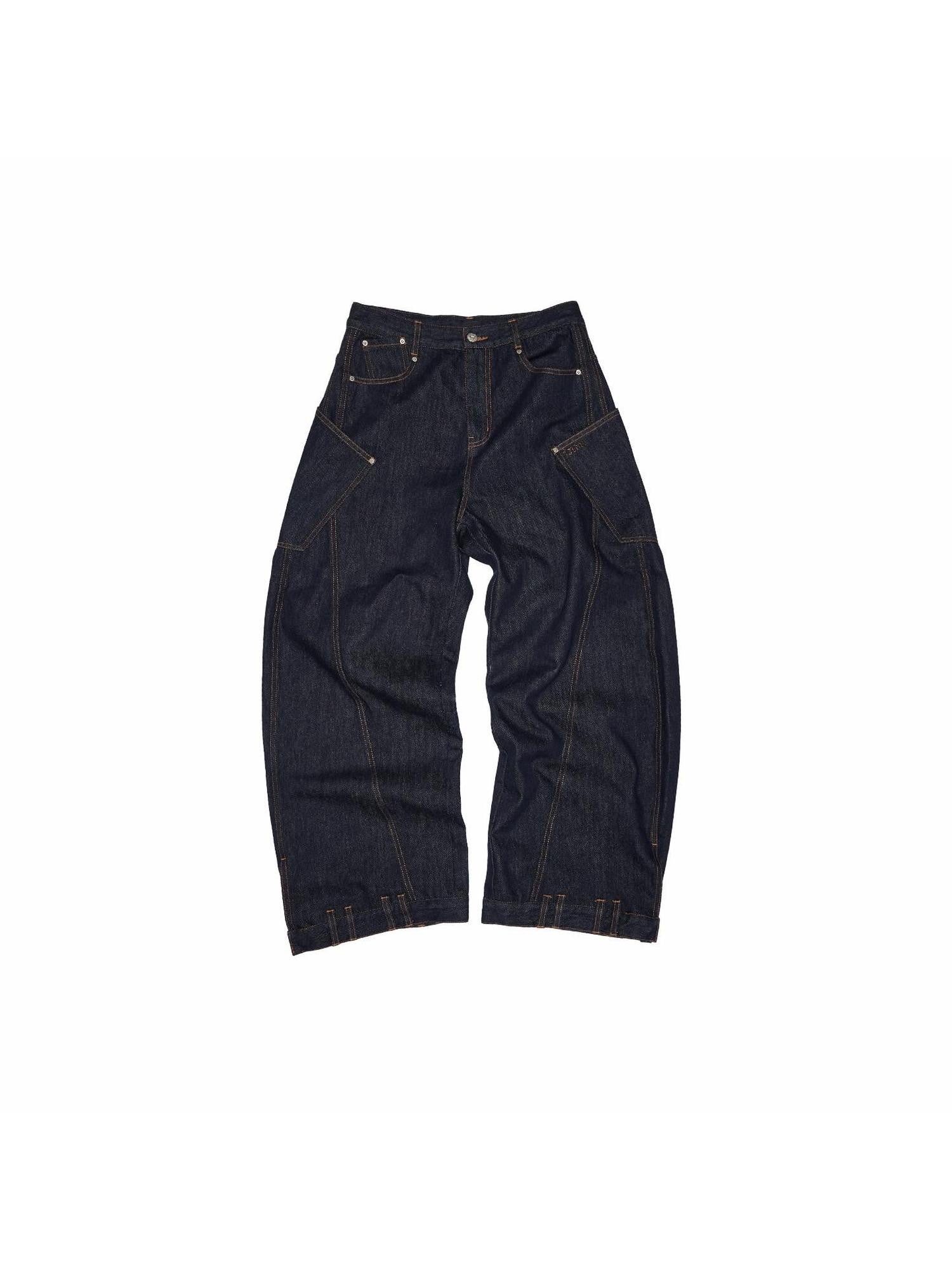 1JINN STUDIO Raw Denim Deconstructed Embroidered Low Rise Women&