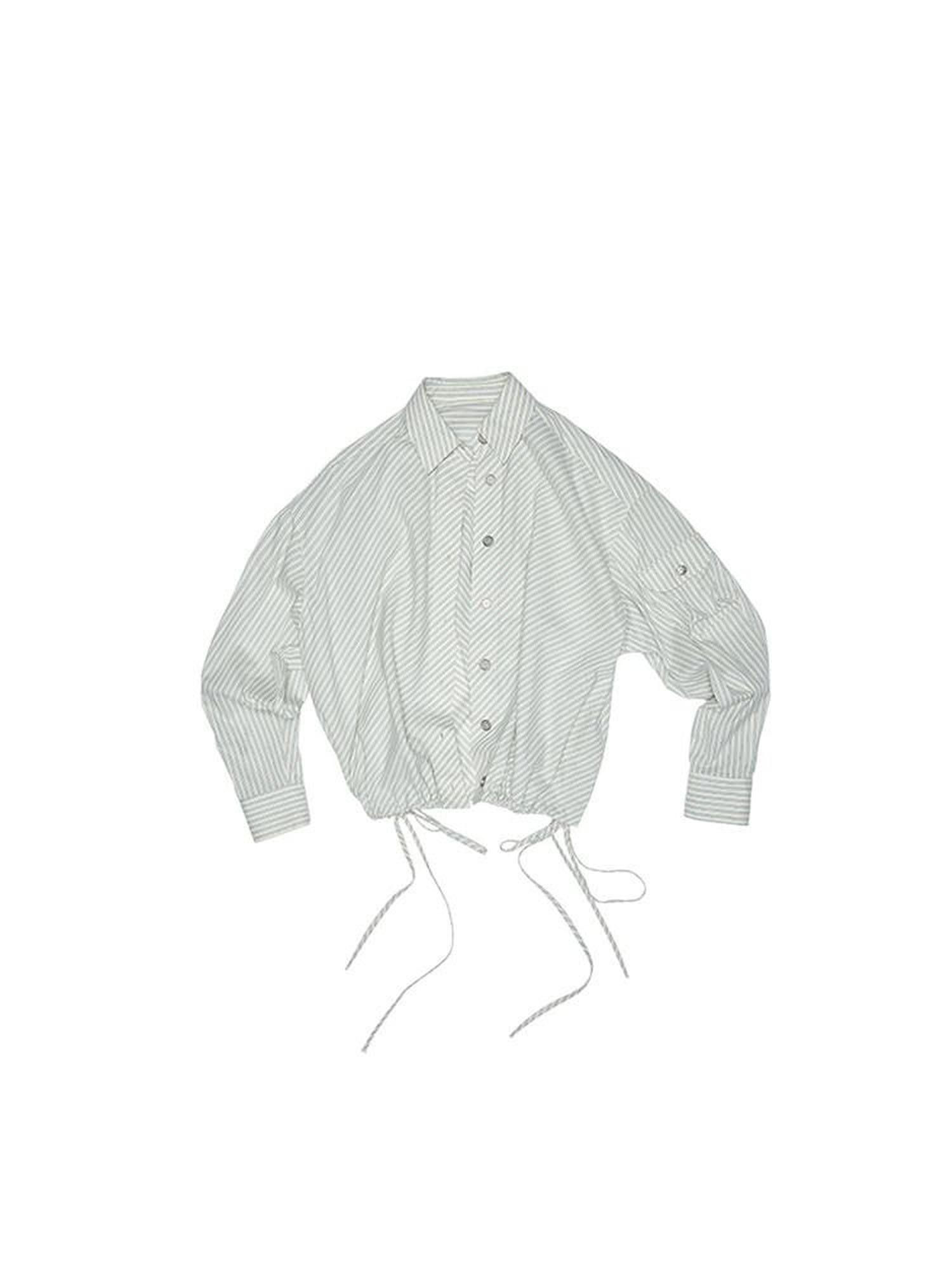1JINN STUDIO Relaxed Asymmetrical Striped Bud Hem Women&