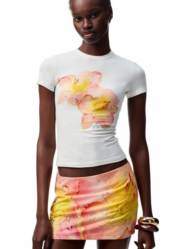1JINN STUDIO Relaxed Resort Floral Allover Print Slimming Hip Hugging Women&