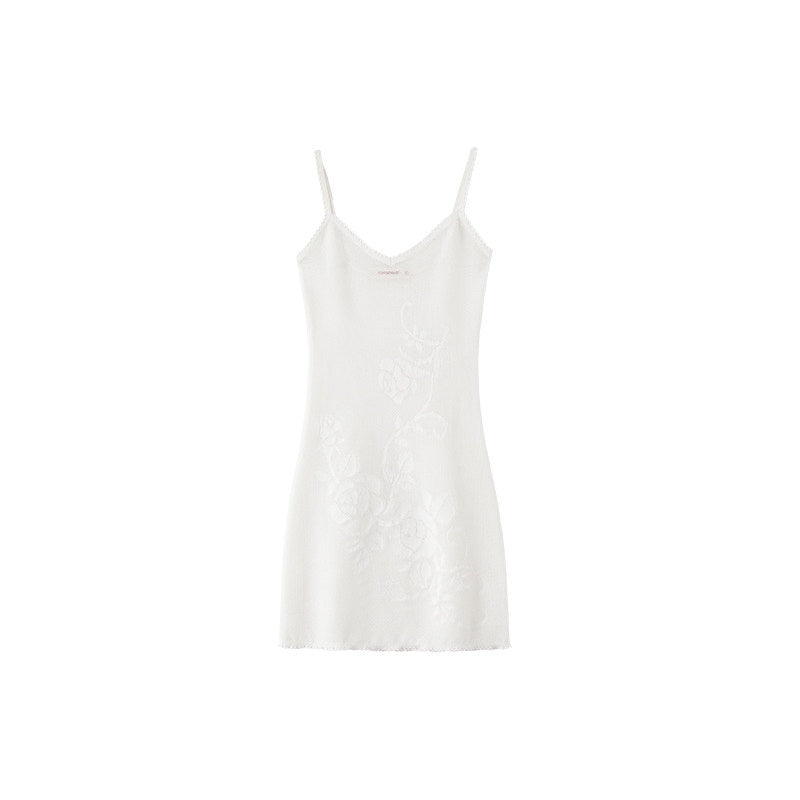 1JINN_STUDIO_Rose_Floral_Knitted_Cutout_Shimmer_V-neck_Waist_Cinch_Women&