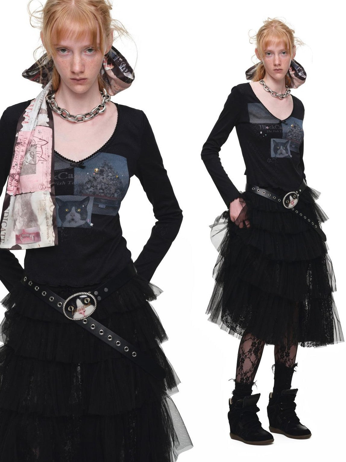 1JINN STUDIO Ruched Layered Princess Style Women&