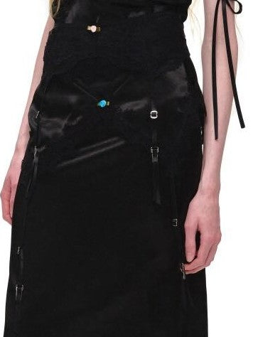 1JINN STUDIO Slimming Deconstructed Lace Paneled Bodycon Women&