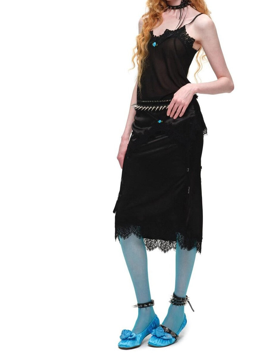 1JINN STUDIO Slimming Deconstructed Lace Paneled Bodycon Women&