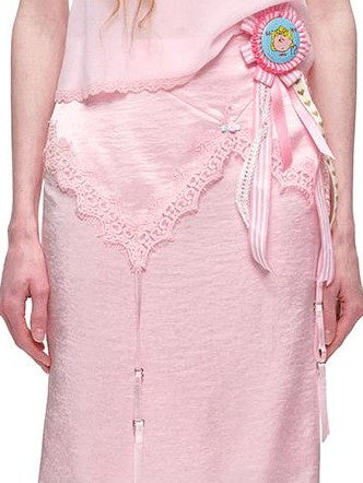 1JINN STUDIO Slimming Deconstructed Lace Paneled Bodycon Women&